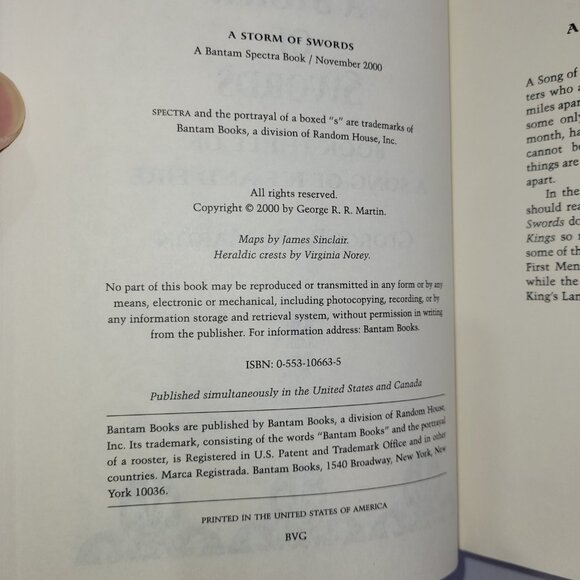 George R R Martin A Storm of Swords Hardcover Book Club Game of Thrones Novel - Picture 3 of 3